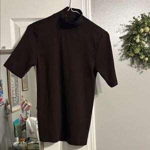 LOFT Chocolate Brown Turtleneck Top